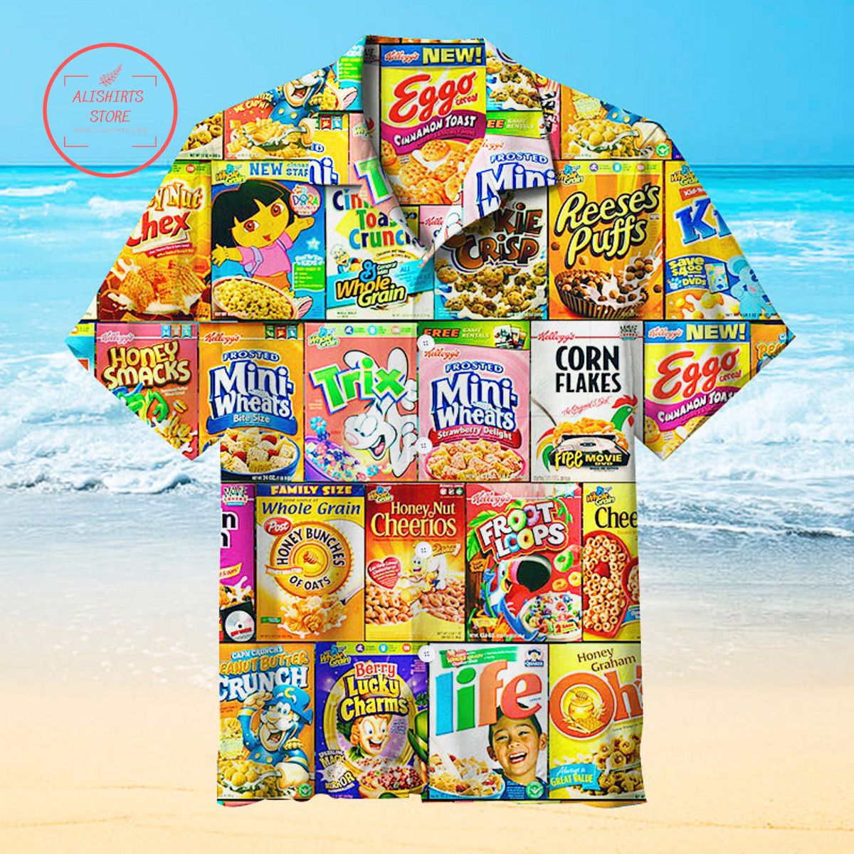 Retro Cereal Box Hawaiian Shirt