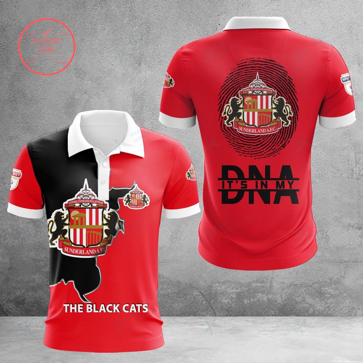 Sunderland The Black Cats DNA Polo Shirt