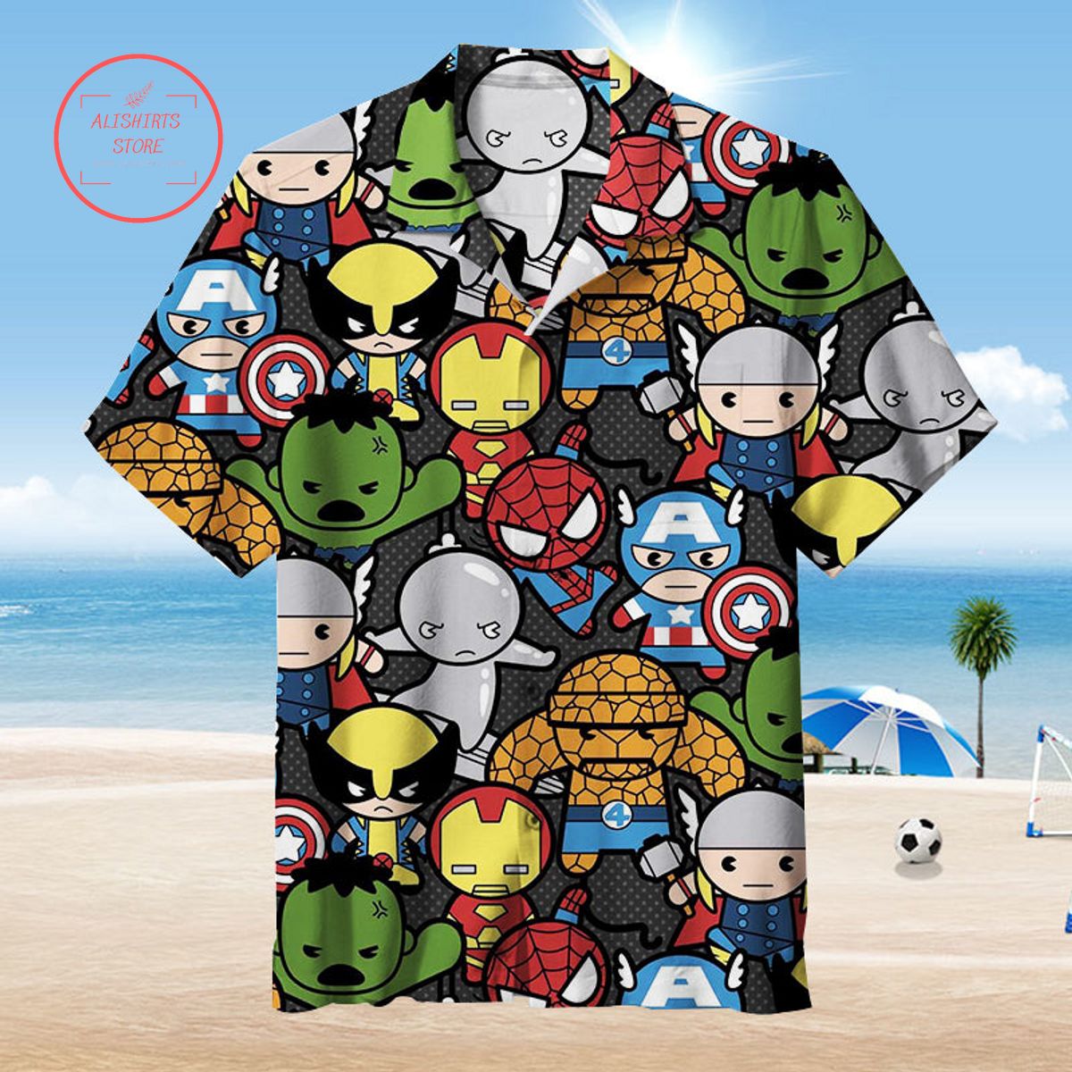 Super Hero Cartoons Hawaiian Shirt