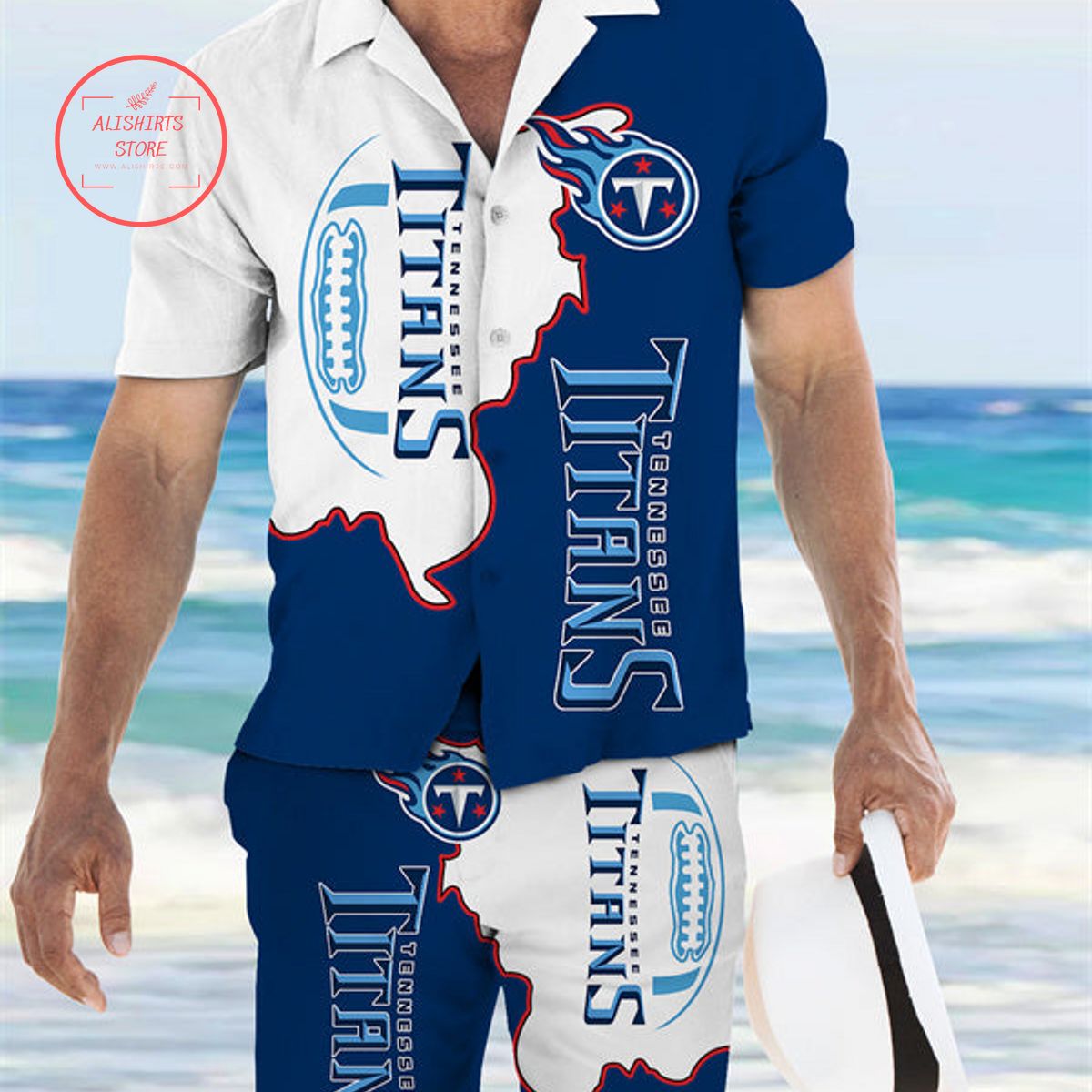 Tennessee Titans Hawaiian Shirt And Shorts Two-Piece Suits