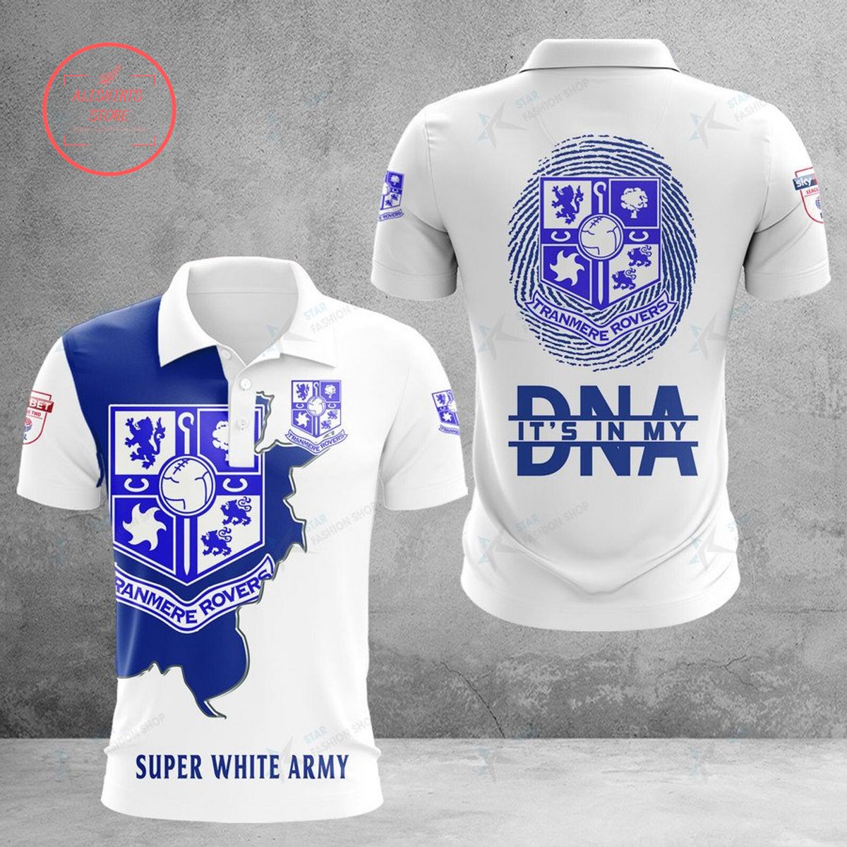 Tranmere Rovers Super White Army DNA Polo Shirt