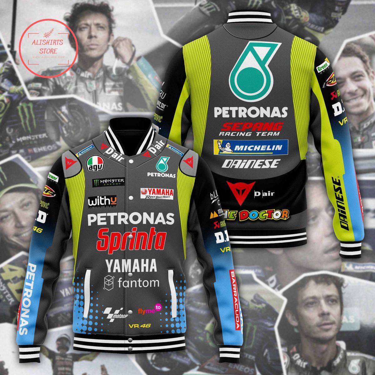 Valentino Rossi Petronas Racing Team Baseball Jacket