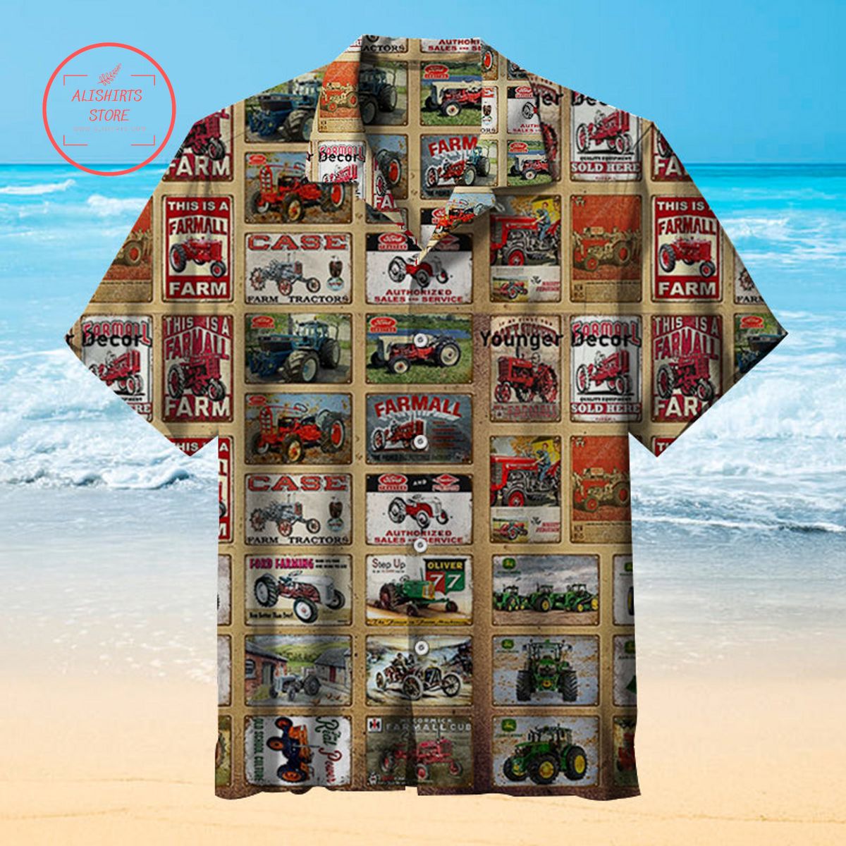 Vintage Tractor Advertisement Hawaiian Shirt