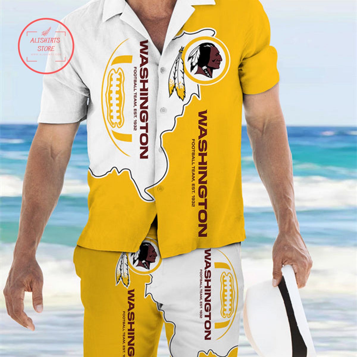 Washington Redskins Hawaiian Shirt And Shorts Two-Piece Suits