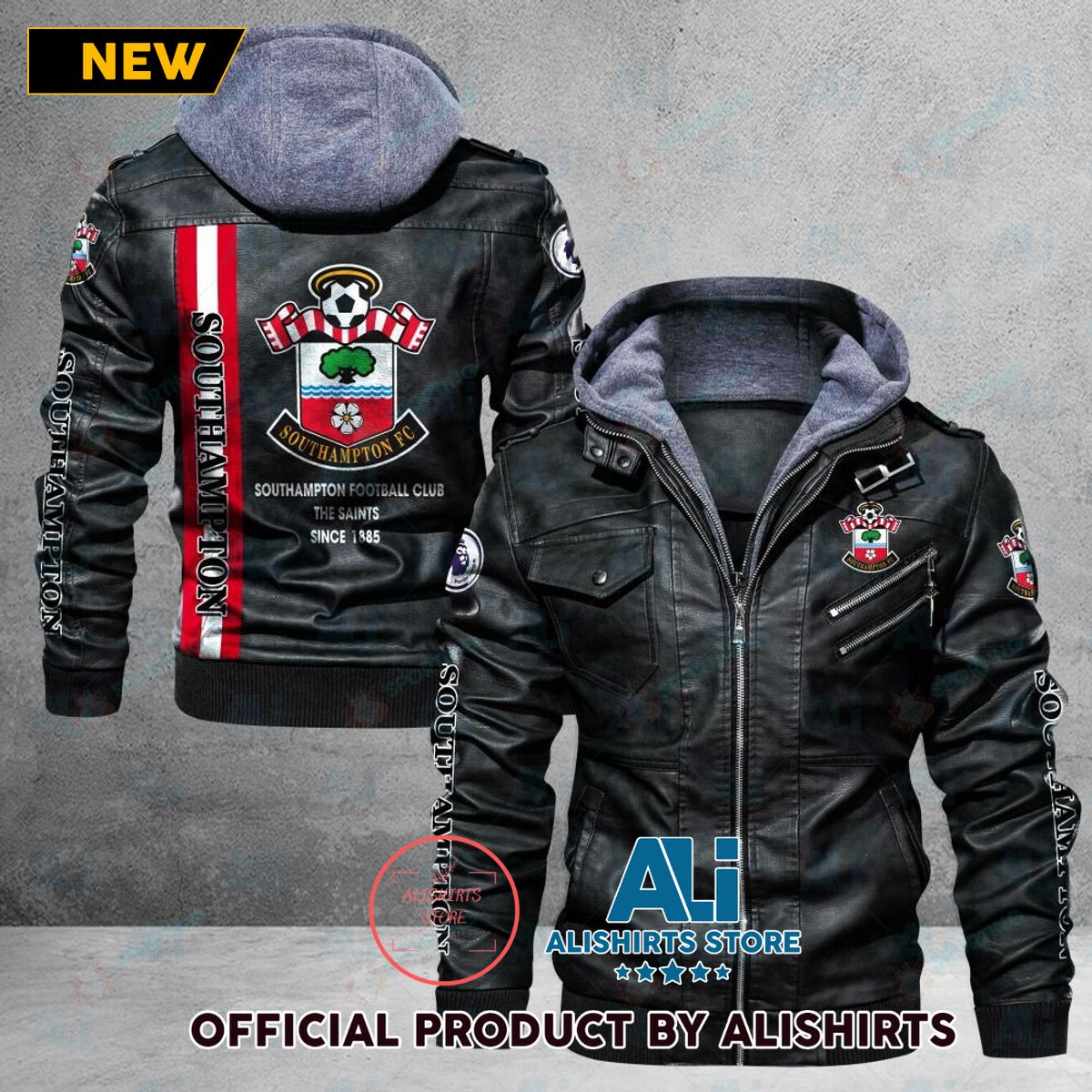 Southampton EPL Leather Jacket For Fan Club