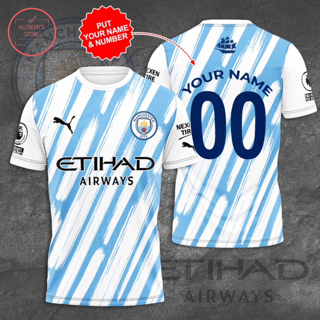 EPL Manchester City FC Customized T-Shirt 3d