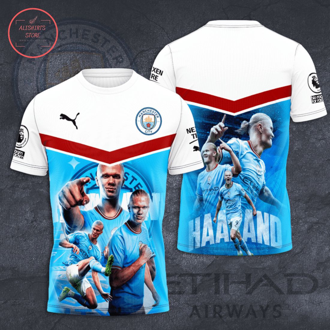 Erling Haaland Man City FC T-Shirt 3d