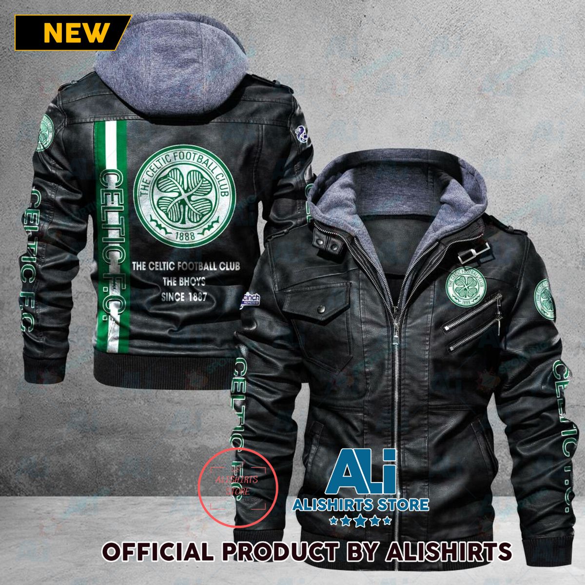 Celtic FC Scottish Championship Leather Jacket For Football Soccer Fan