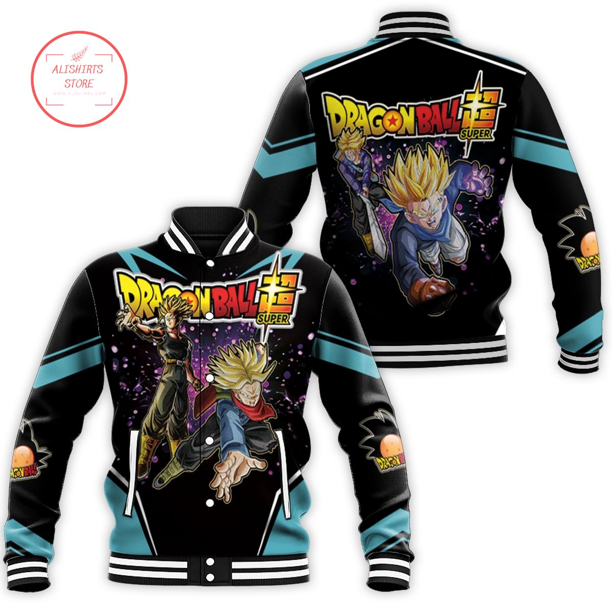 Trunks Super Saiyan Rage Dragonball varsity jacket