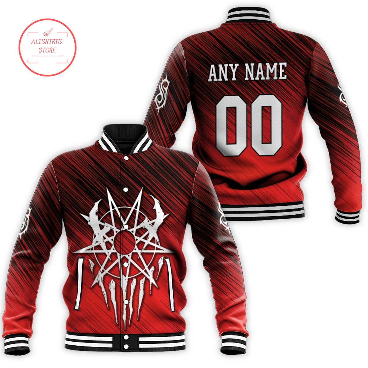 Slipknot Band Logo Blood Red Gradient Custom varsity jacket