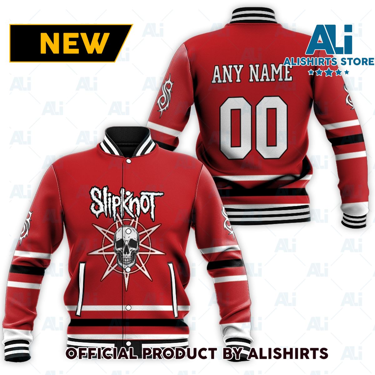 Slipknot Band Skull Red Gradient Custom varsity jacket