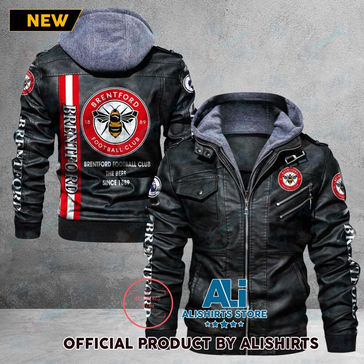 Brentford FC EPL Leather Jacket For Fan Club