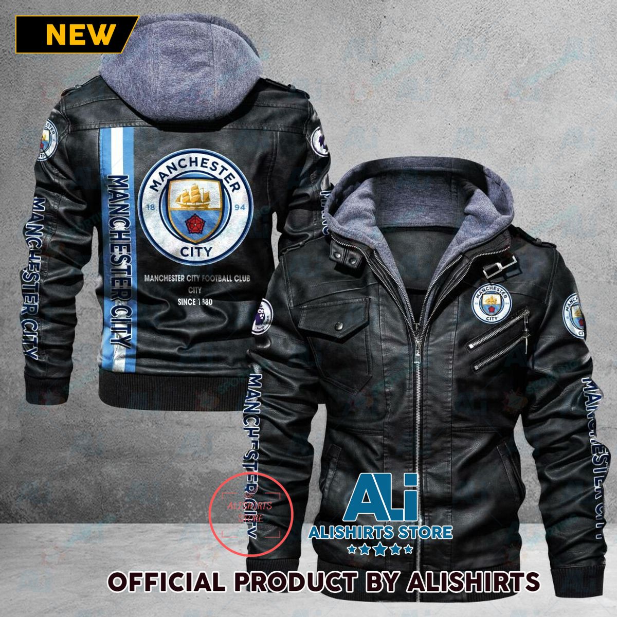 Manchester City FC EPL Leather Jacket For Fan Club