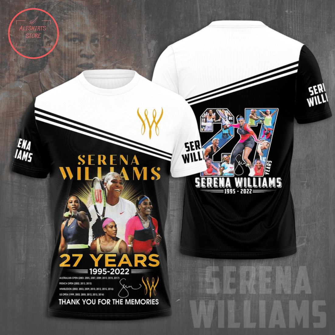 Serena Williams 27 years 1995 2022 Thank You for the Memories Shirt