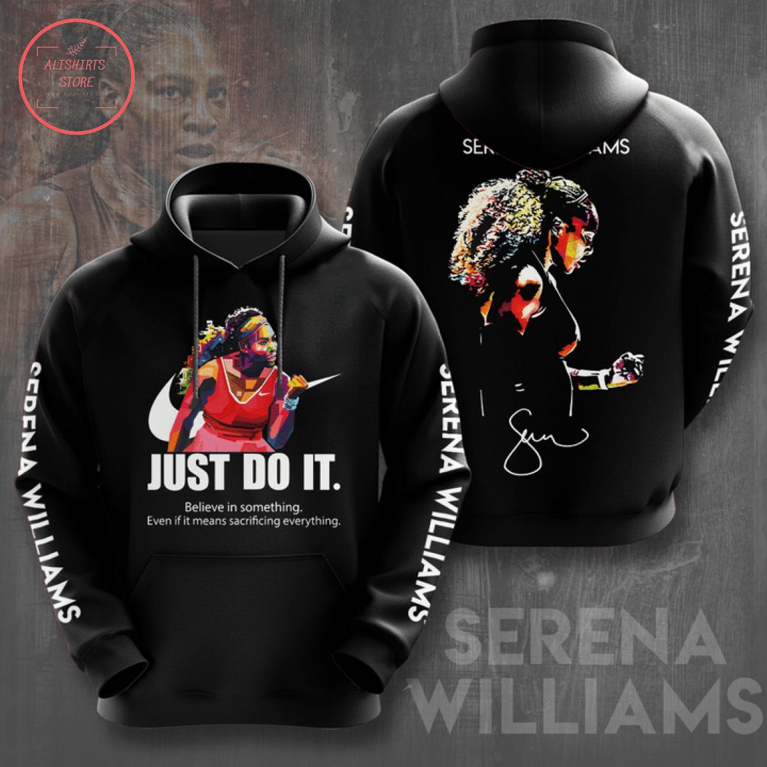Serena Williams Just Do It All Over Printed Shirt