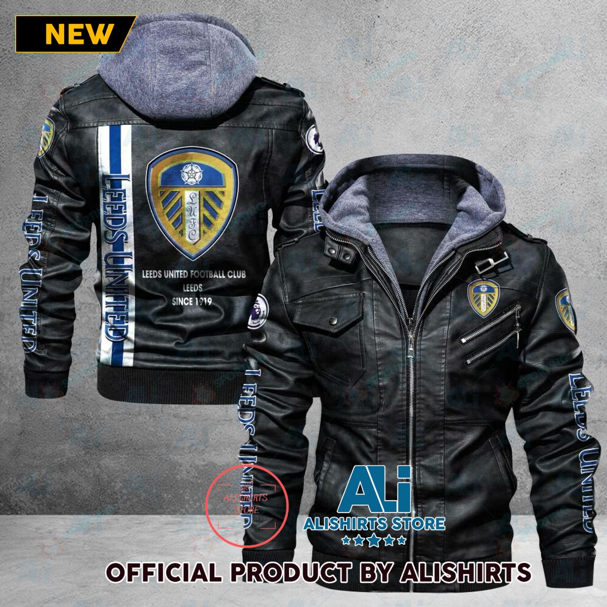 Leeds United FC EPL Leather Jacket For Fan Club
