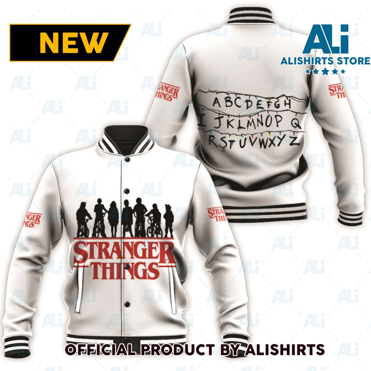 Stranger Things Alphabet Lights Science Fictions Movies varsity jacket