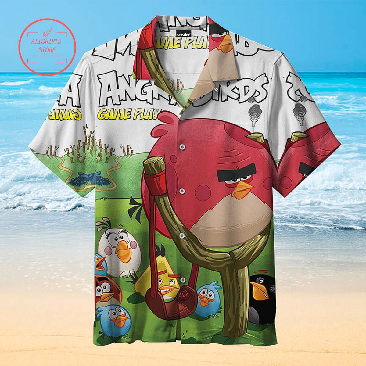 Angry Birds Game Play Hawaiian Shirt