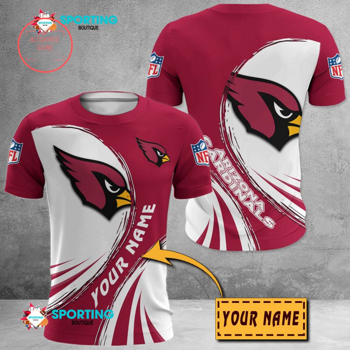 Arizona Cardinals Custom Name Polo Shirt