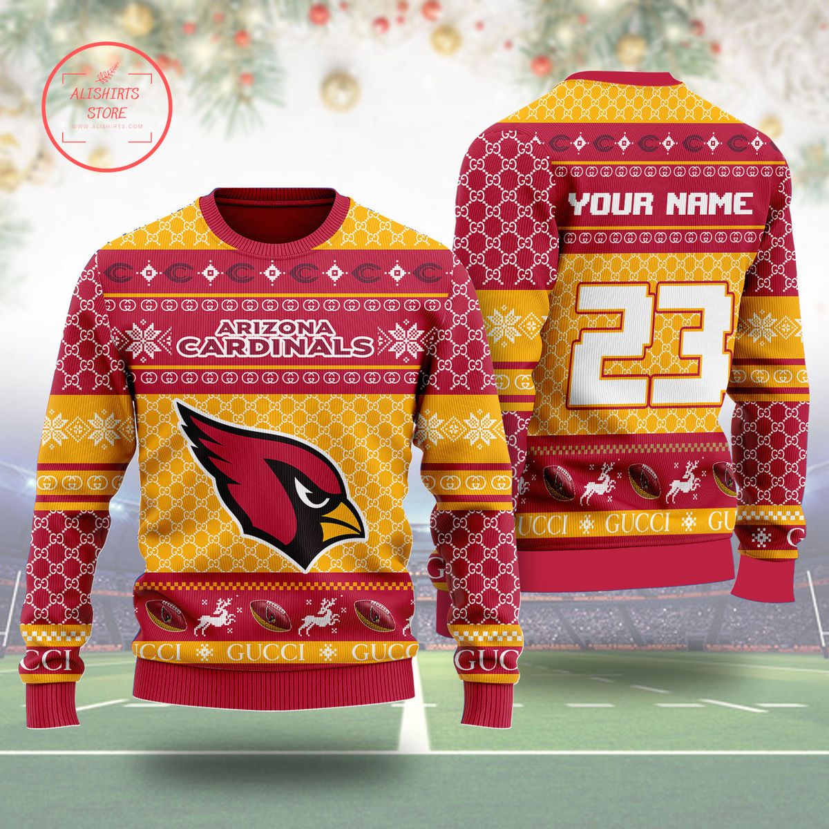 Arizona Cardinals Gucci Ugly Christmas Sweater