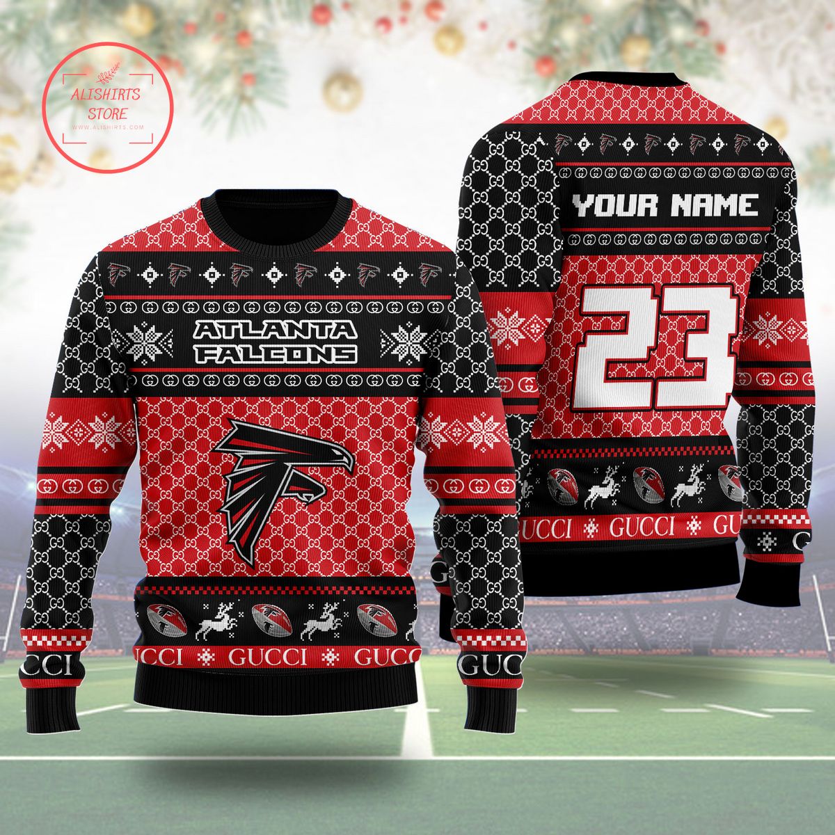 Atlanta Falcons Gucci Ugly Christmas Sweater