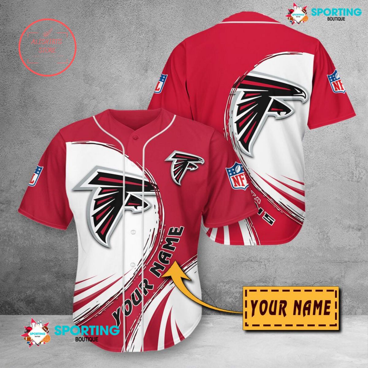 Atlanta Falcons NFL Personalized Baseball Jersey