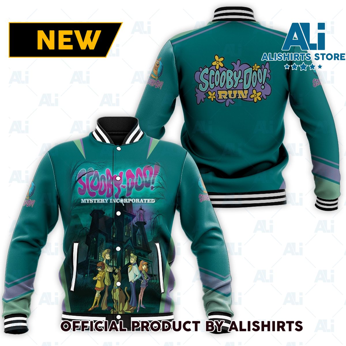 Scooby doo mystery incorporated mansion castle Halloween varsity jacket
