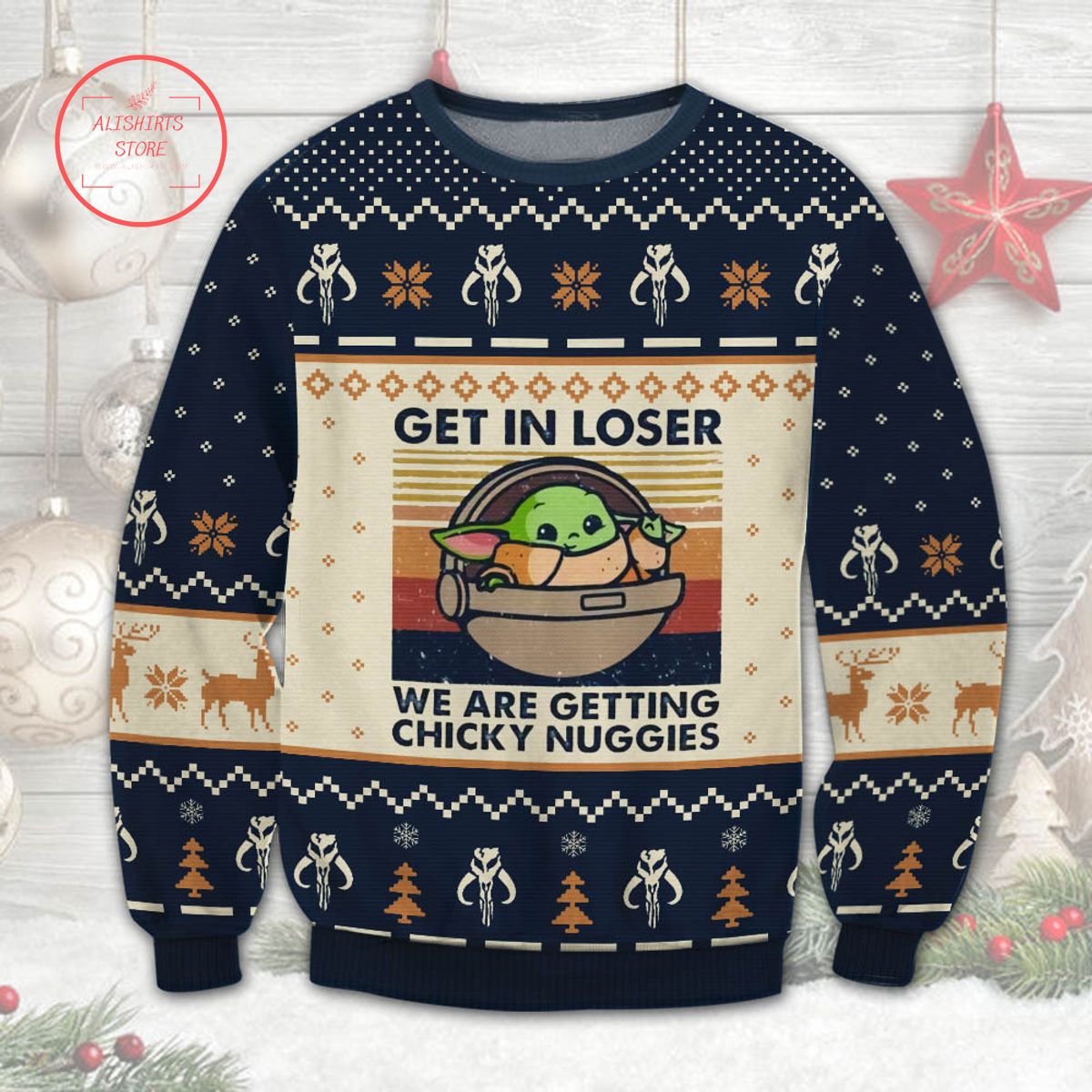 Baby Yoda Star Wars Get in Loser Ugly Christmas Sweater