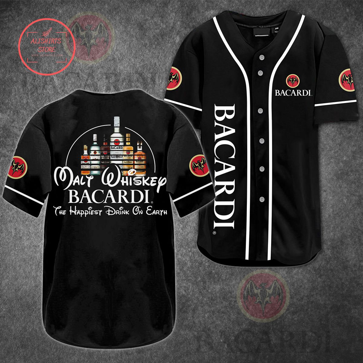 Bacardi Happiest Drink Baseball Jersey