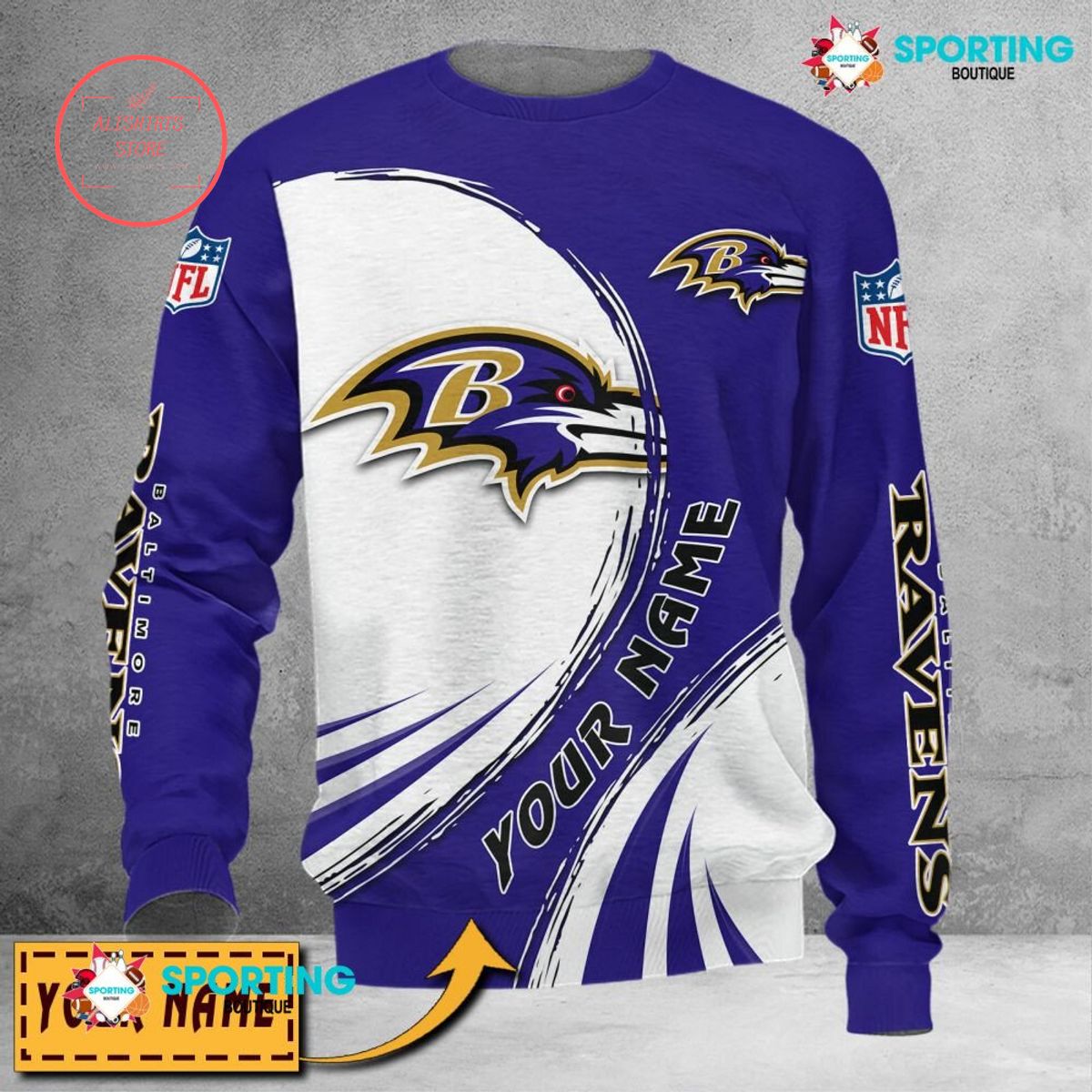 Baltimore Ravens Custom name sweater