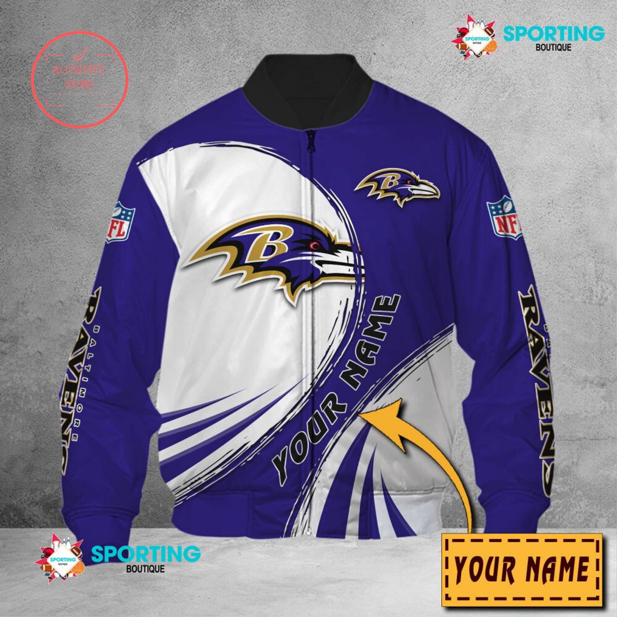 Baltimore Ravens NFL Customized Bomber Jacket