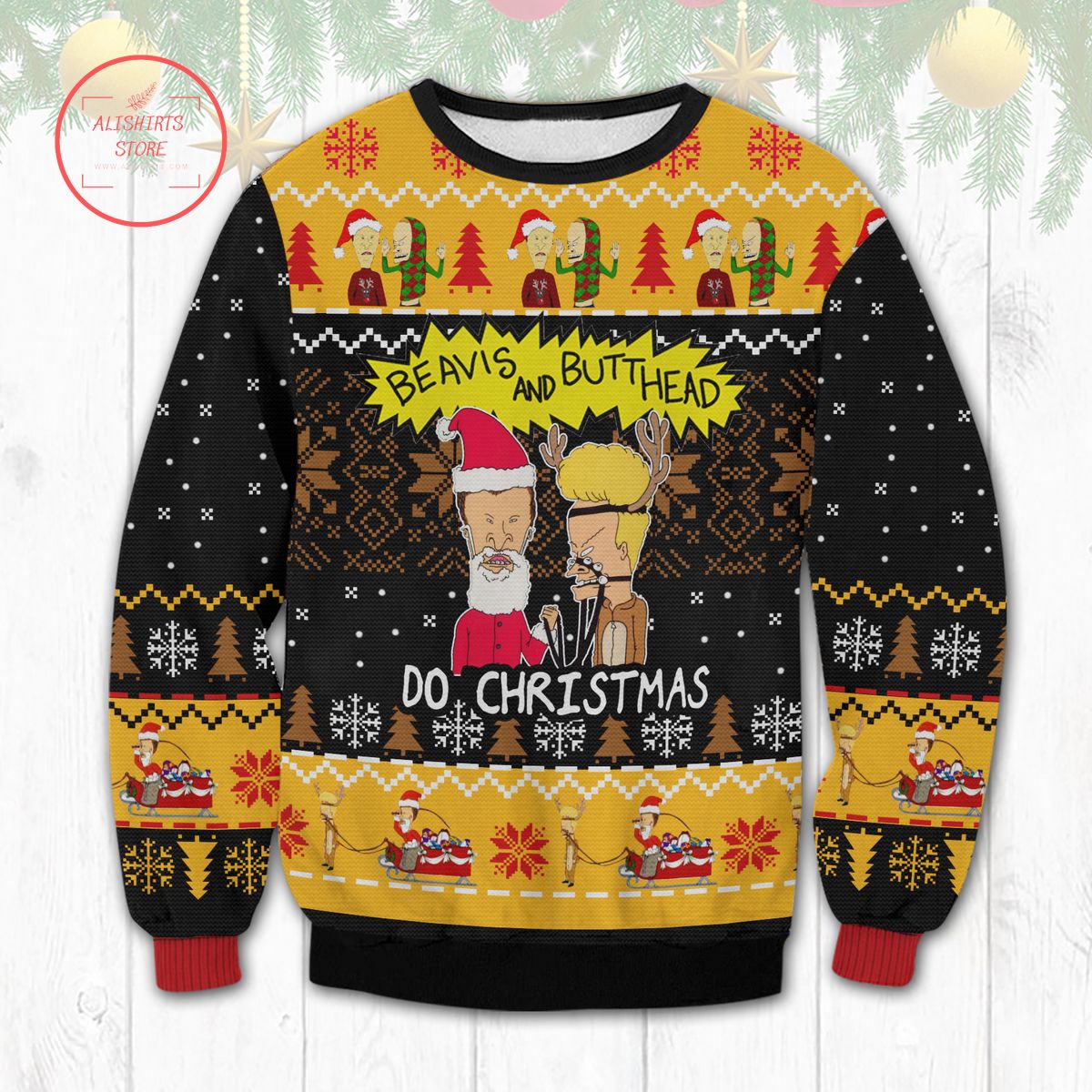 Beavis and Butthead Do Christmas Ugly Christmas Sweater