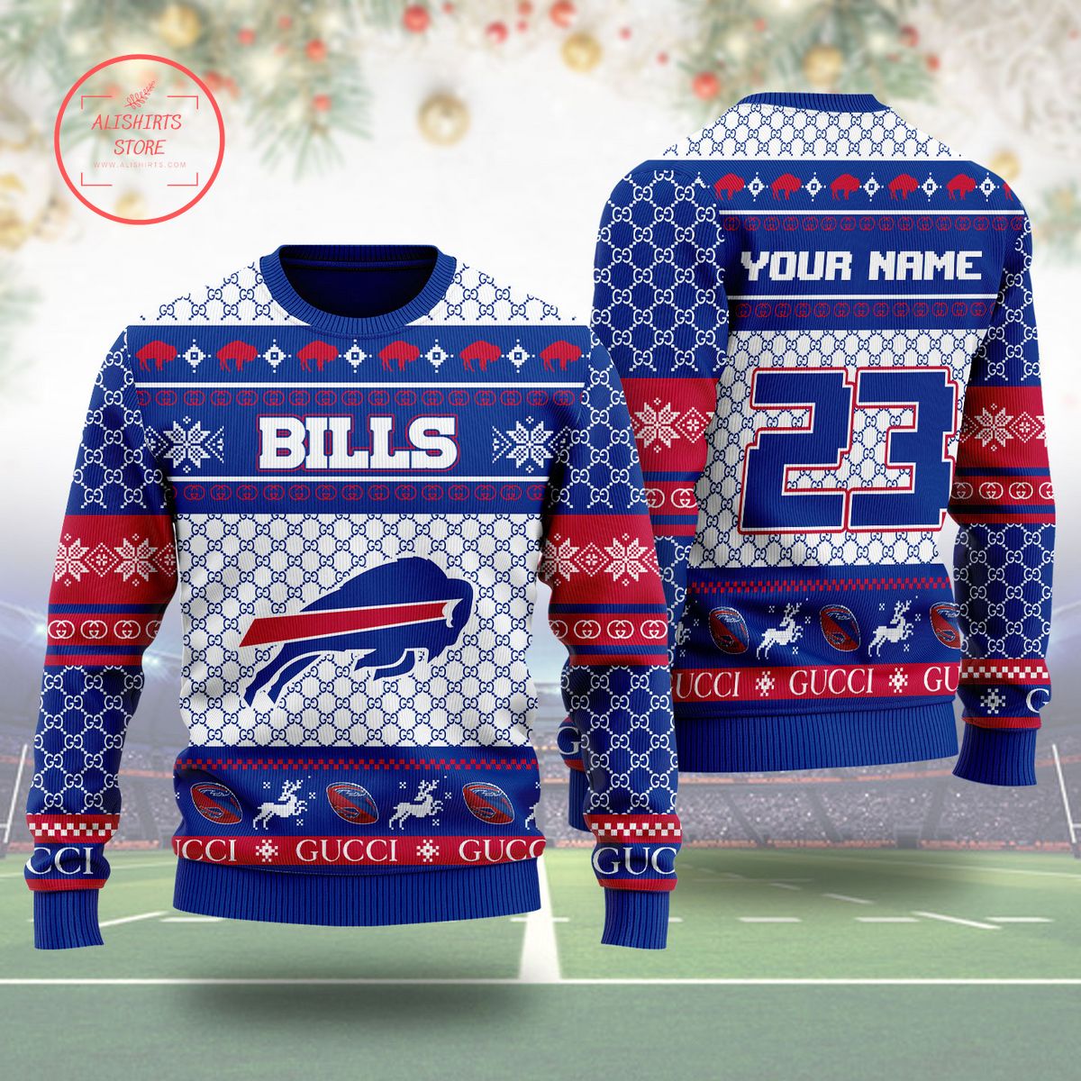 Buffalo Bills Gucci Ugly Christmas Sweater