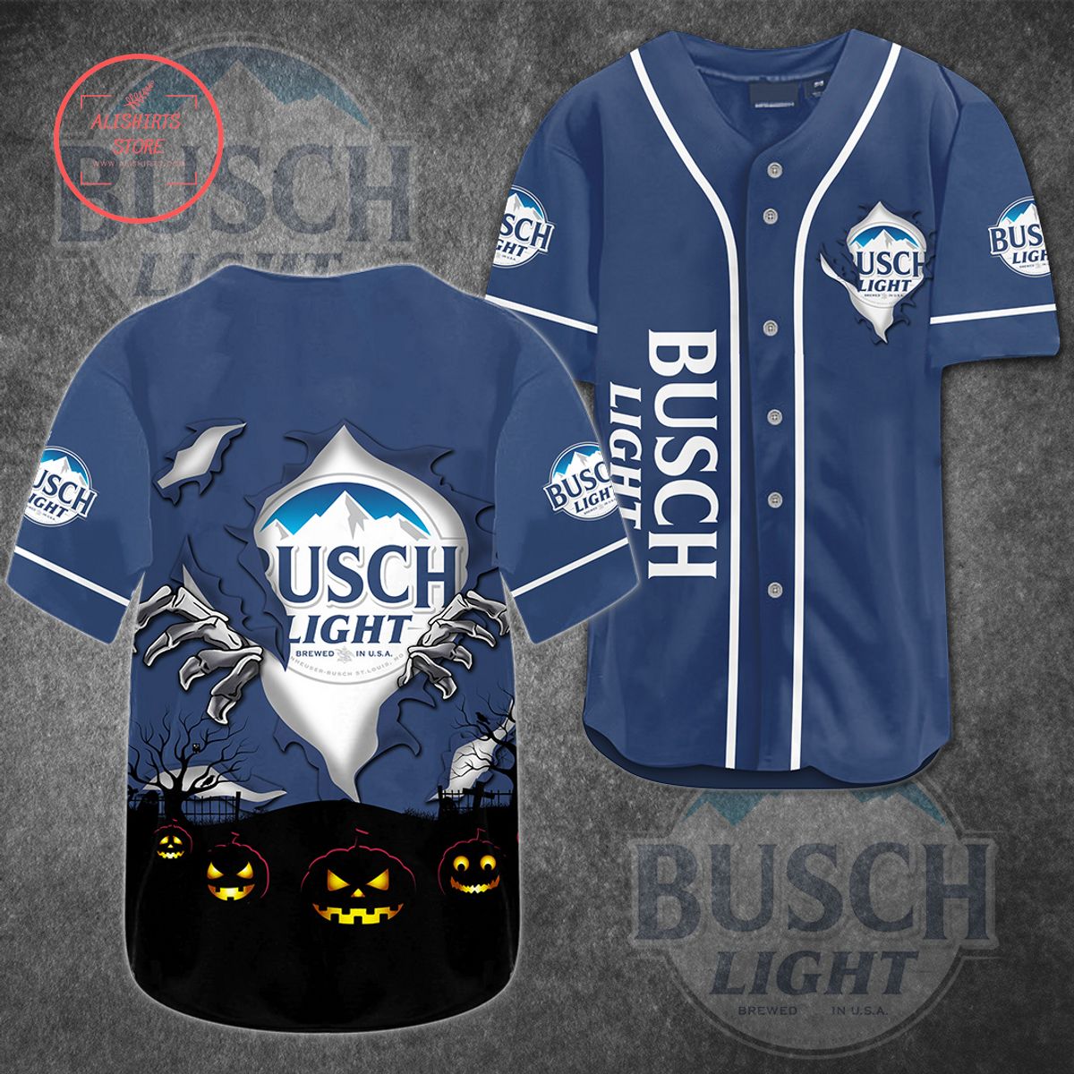 Busch Light Halloween Baseball Jersey