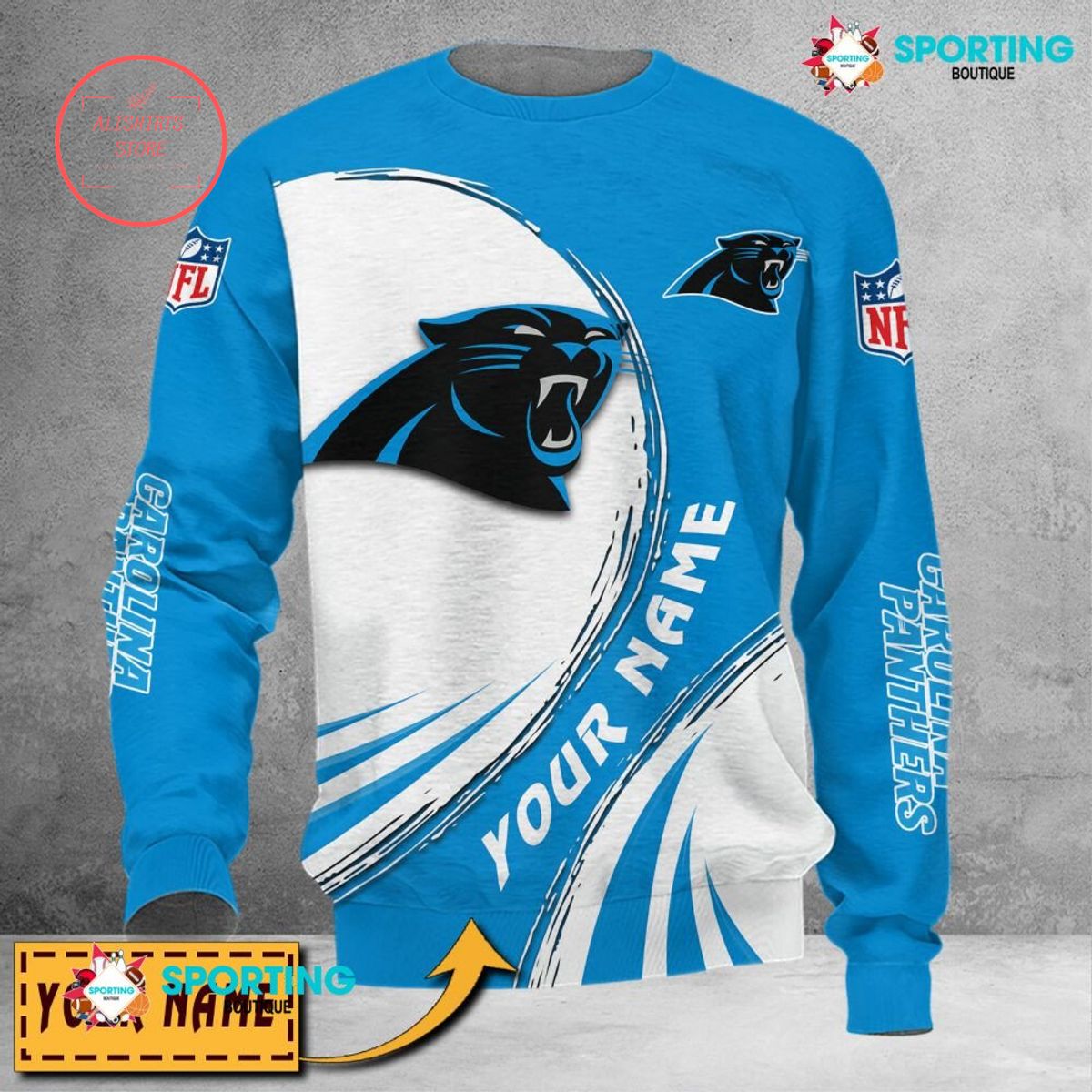 Carolina Panthers Custom name sweater