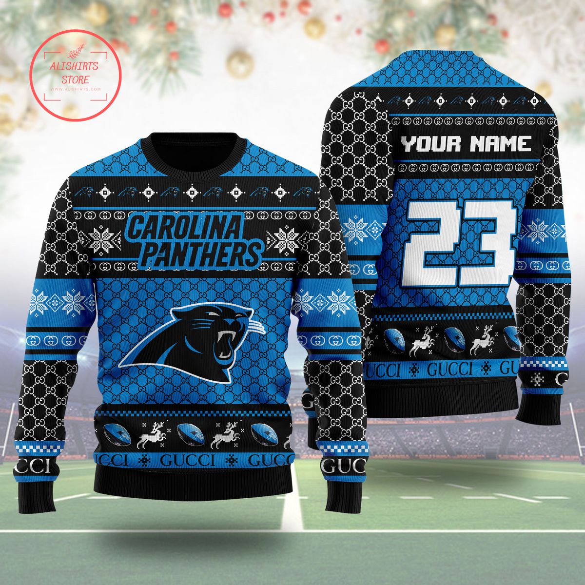 Carolina Panthers Gucci Ugly Christmas Sweater