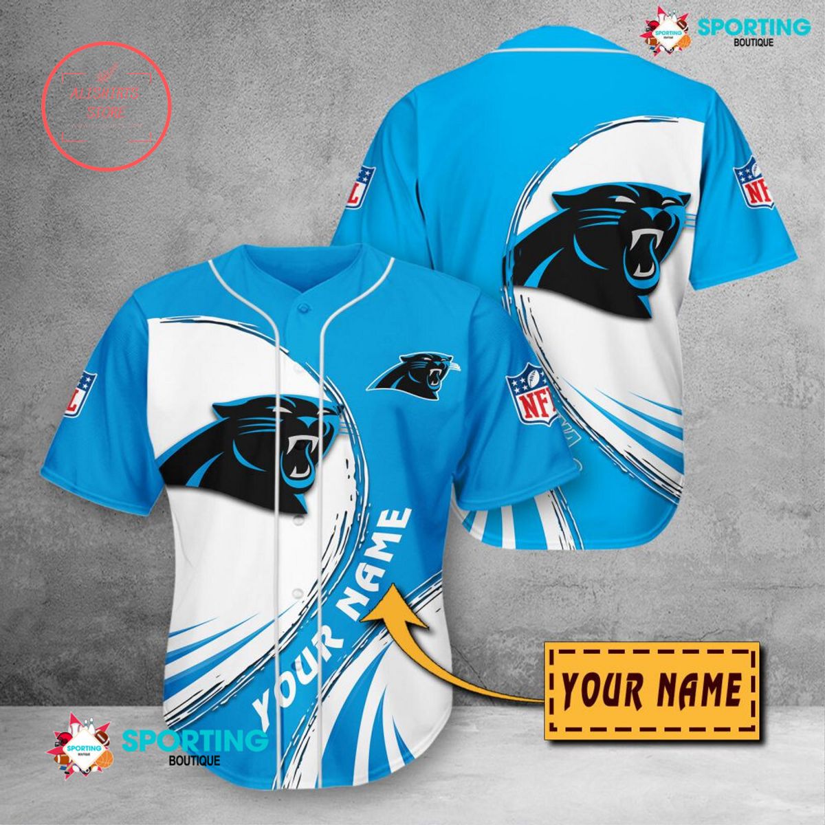 Carolina Panthers NFL Personalized Baseball Jersey