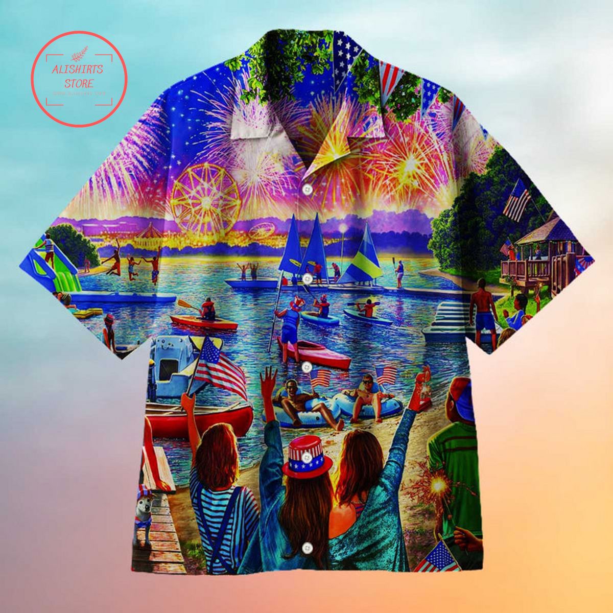 Celebrate Independence Day By Visiting The Lake Hawaiian Shirt