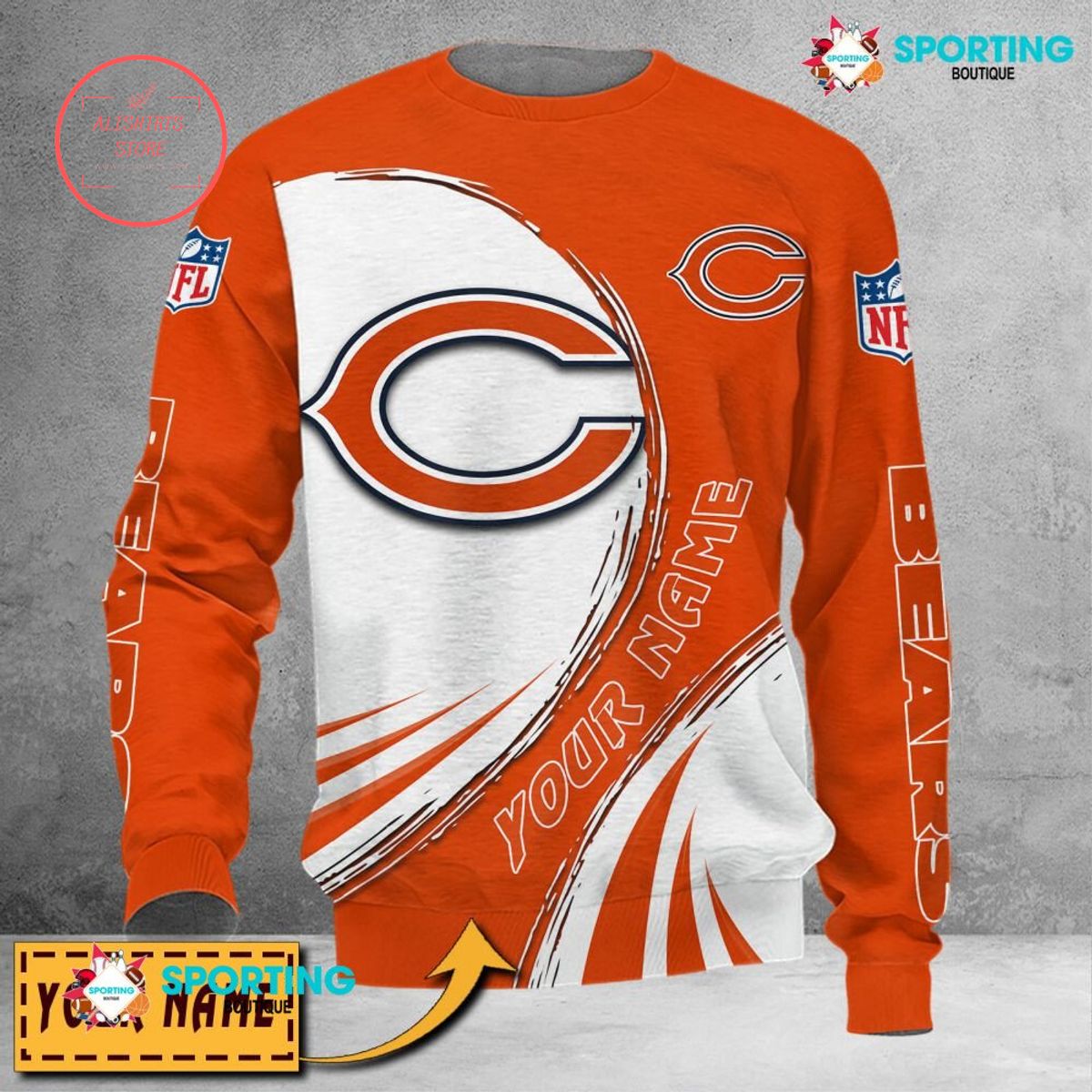 Chicago Bears Custom name sweater