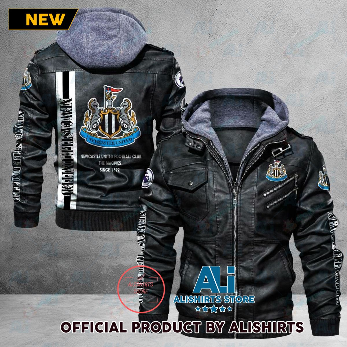 Newcastle United FC EPL Leather Jacket For Fan Club