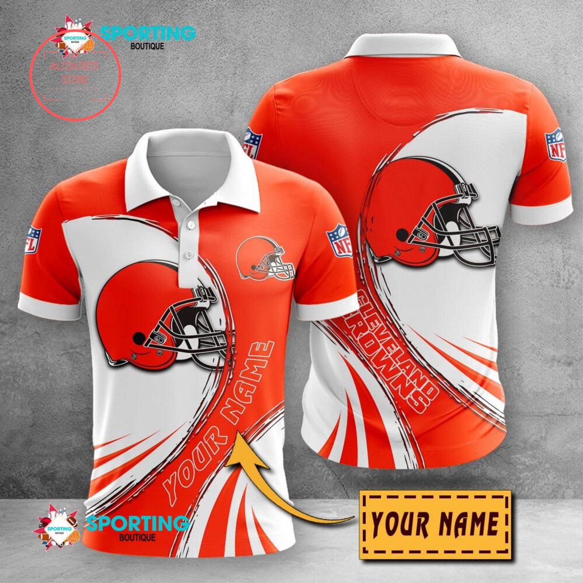 Cleveland Browns Custom Name Polo Shirt