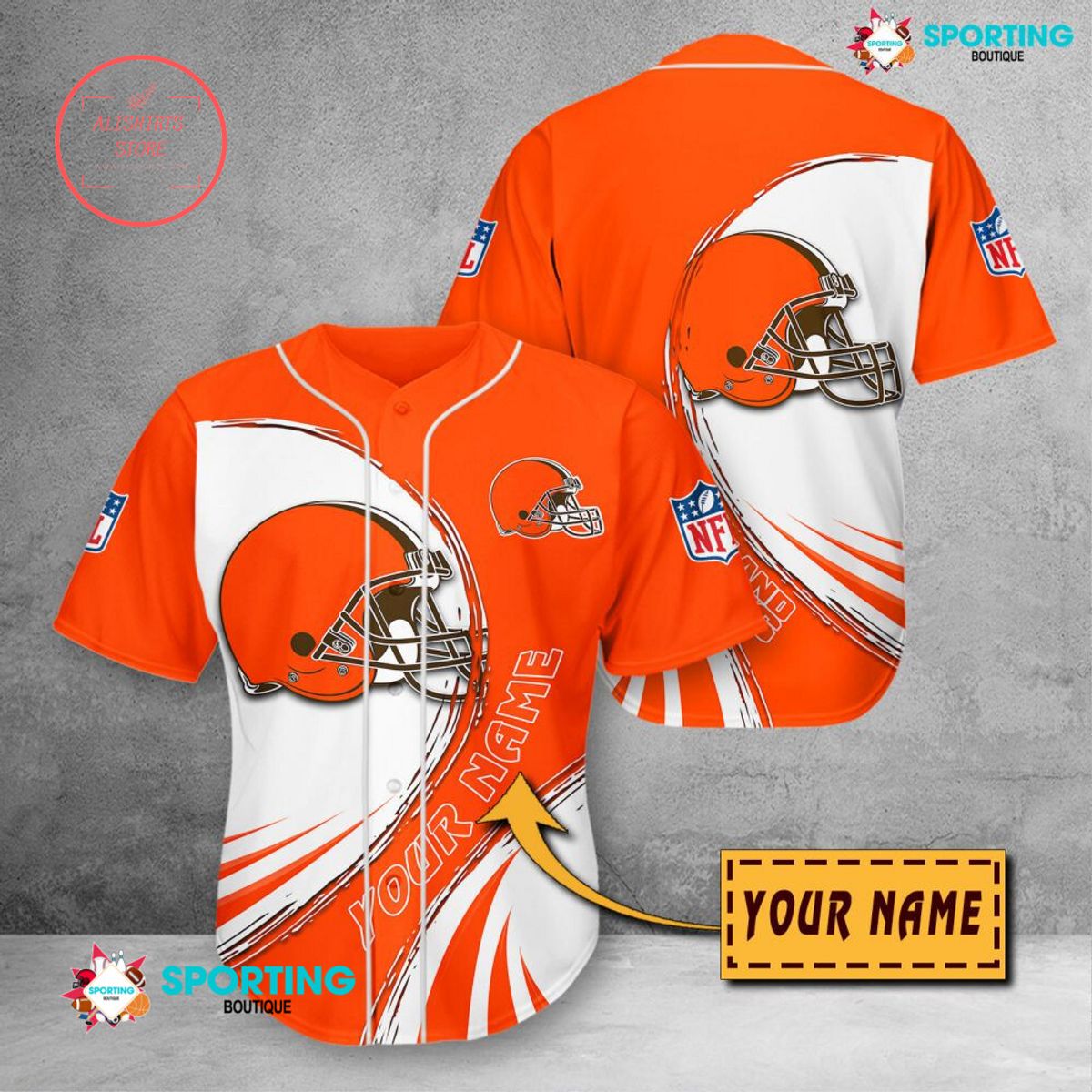 Cleveland Browns NFL Personalized Baseball Jersey