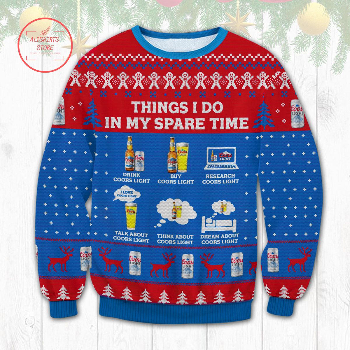 Coors Light Spare Time Ugly Christmas Sweater