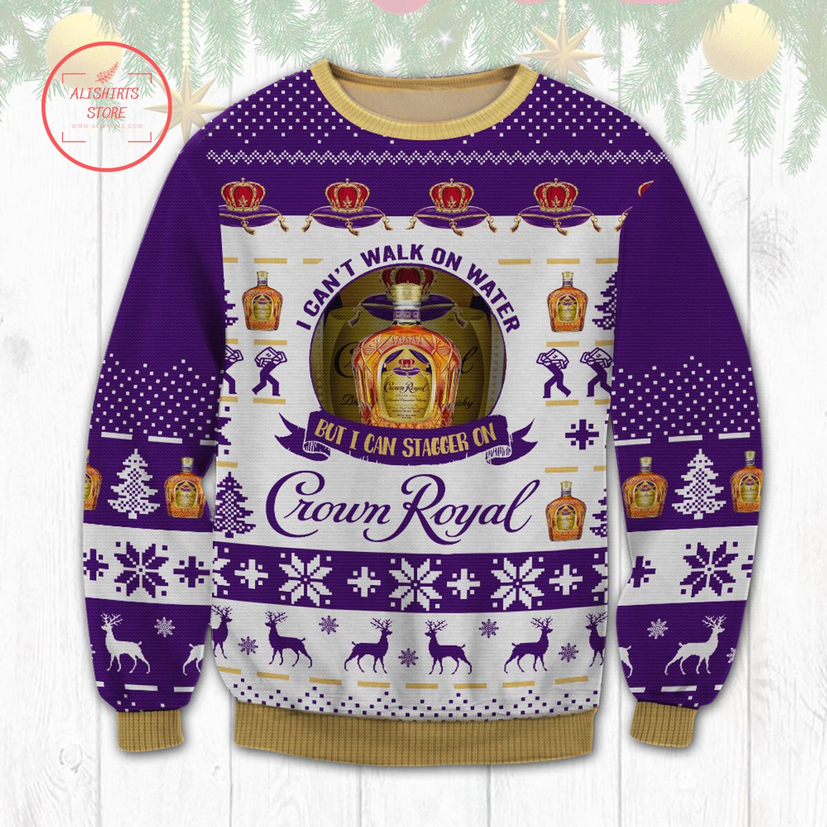 Crown Royal Stagger On Christmas Ugly Sweater