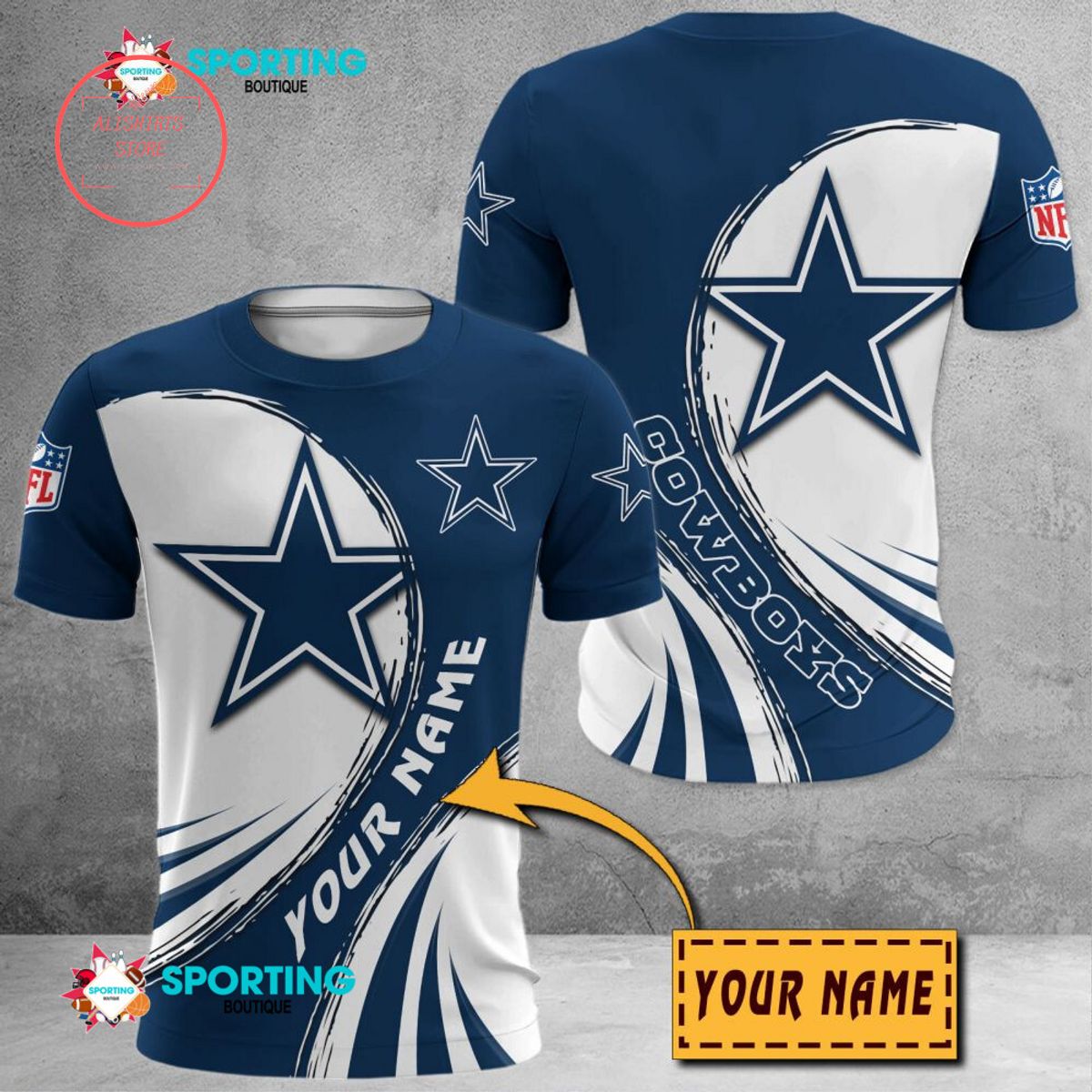 Dallas Cowboys Custom Name Polo Shirt