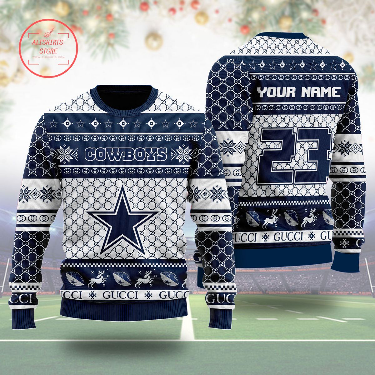 Dallas Cowboys Gucci Ugly Christmas Sweater