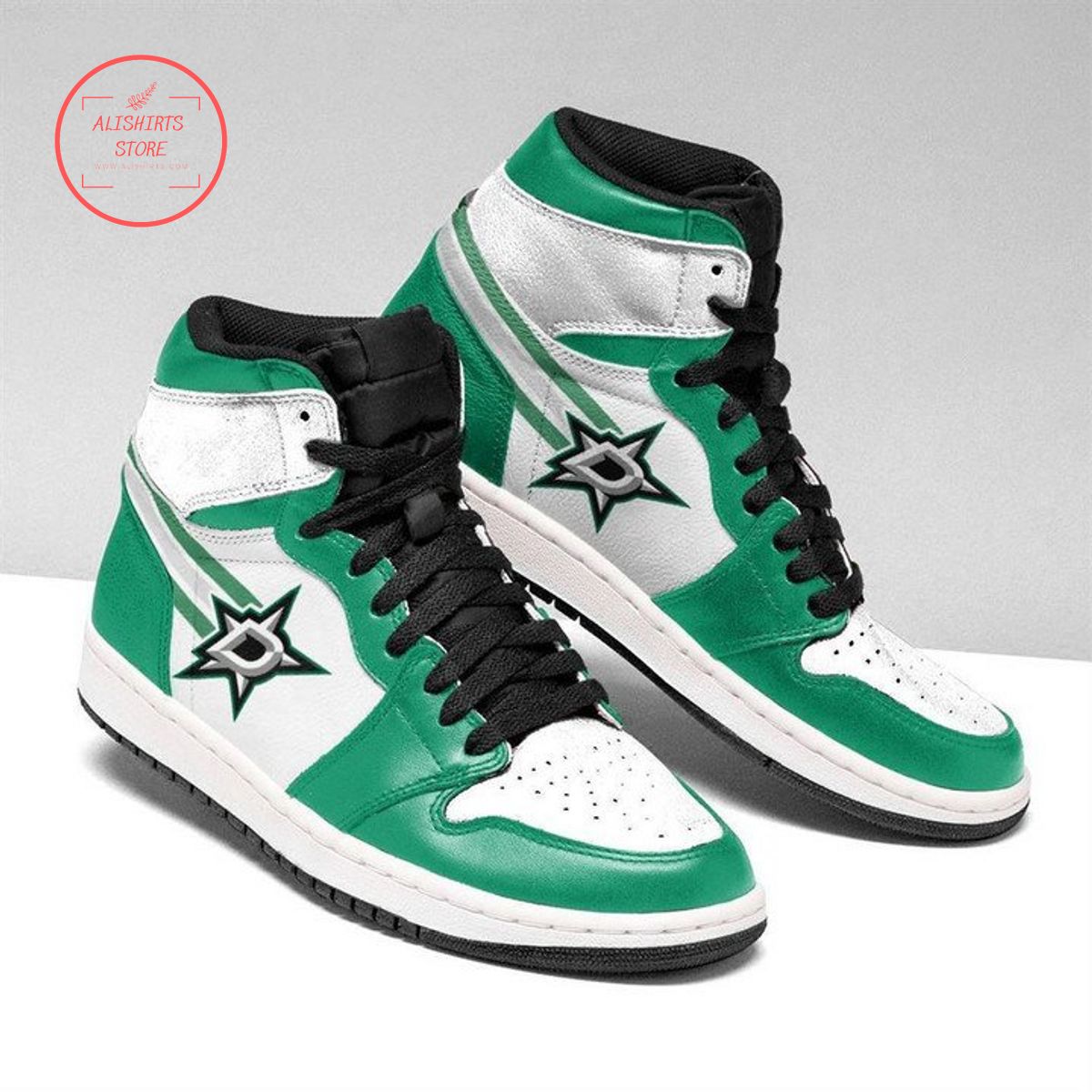 Dallas Stars NHL Air Jordan 1 High Top Sneakers