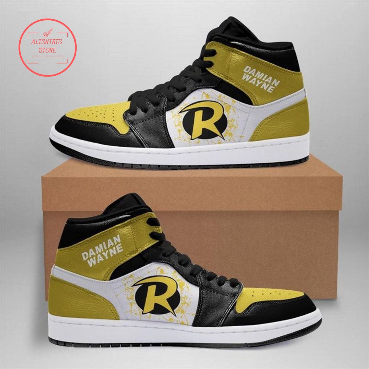 Damian Wayne DC Comics Air Jordan 1 High Top Sneakers