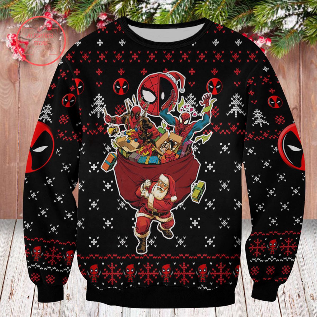 Deadpool Spider Man Ugly Christmas Sweater