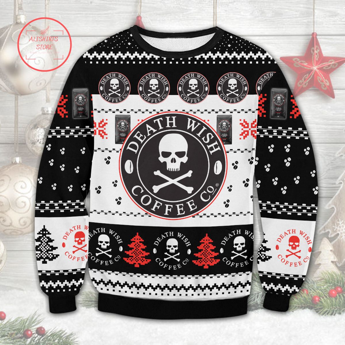 Death Wish Coffee Company Ugly Christmas Sweater